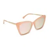 Diff Women's Becky Ii Oversized Sunglasses In Peach/cherry Blossom Mirror In Pink