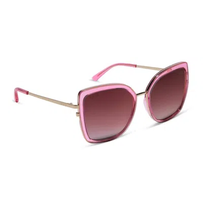 Diff Women's Clarisse Sunglasses In Candy Pink Crystal + Wine Gradient In Multi