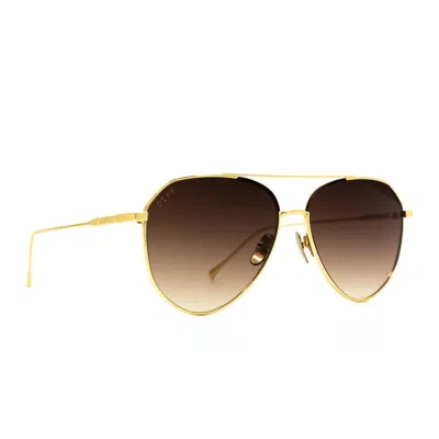 Diff Women's Dash Sunglasses In Brushed Gold + Coffee Gradient