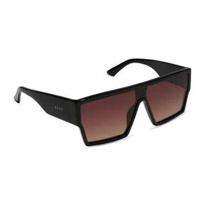 Diff Women's Electra Sunglasses In Black Brown Gradient Sunglasses