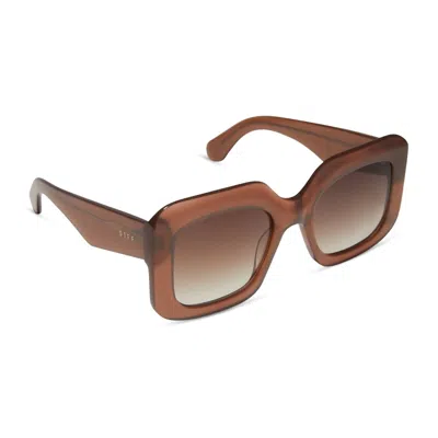 DIFF WOMEN'S GIADA SUNGLASSES IN MACCHIATO BROWN GRADIENT