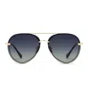 Diff Lenox 62mm Oversize Polarized Gradient Aviator Sunglasses In Blue