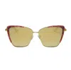 Diff Women's Queen Amidala Marbled Naboo Mirror Polarized Sunglasses In Royal Red Hammered Gold & Gold In Multi