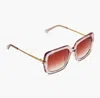 Diff Sandra 55mm Gradient Square Sunglasses In Gold
