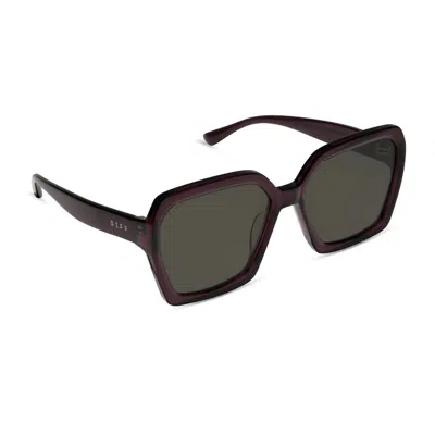 Diff Women's Sloane Sunglasses In Aubergine + Grey In Black