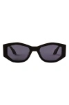 Diff Zoe 55mm Square Polarized Sunglasses In Black/grey