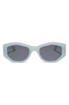 Diff Zoe 55mm Square Polarized Sunglasses In Blue/grey