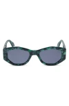 Diff Zoe 55mm Square Polarized Sunglasses In Dark Ivy