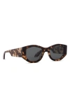 Diff Zoe 55mm Square Polarized Sunglasses In Grey