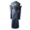 Different Women's Transformer Trench Coat With Buckle-belt & Detachable Sleeves Grey In Grey