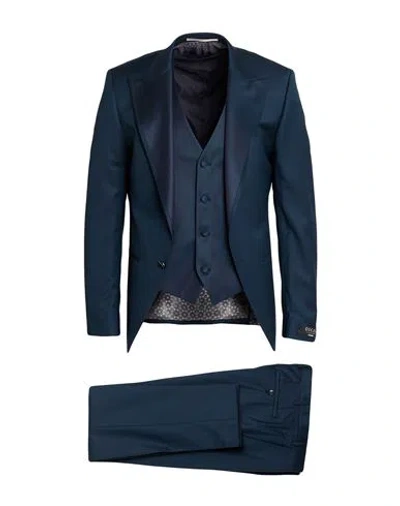 Digel Ceremony Man Suit Navy Size 38 Virgin Wool In Blue