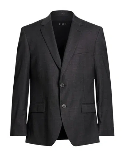 Digel Man Blazer Charcoal Size 42 Virgin Wool, Elastane In Gray