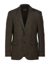 Digel Man Blazer Dark Brown Size 48 Virgin Wool, Polyamide, Silk, Polyester, Elastane In Brown
