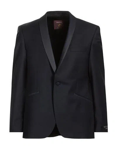 DIGEL DIGEL MAN BLAZER MIDNIGHT BLUE SIZE 46 VIRGIN WOOL, POLYAMIDE, ELASTANE