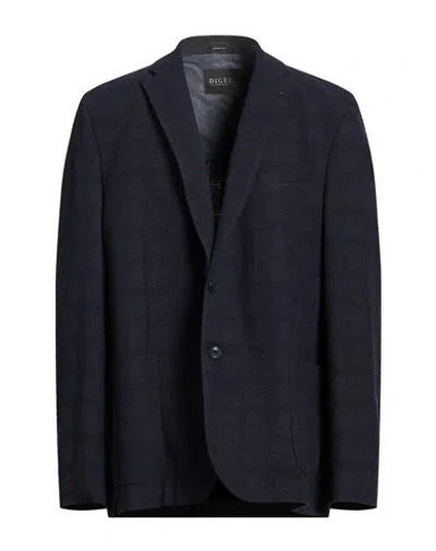 Digel Man Blazer Midnight Blue Size 48 Virgin Wool, Elastane