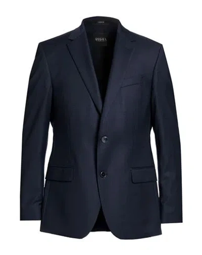 Digel Man Blazer Navy Size 38 Virgin Wool, Elastane In Blue