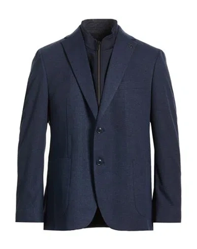 Digel Man Jacket Midnight Blue Size 50 Polyester, Viscose, Polyamide, Elastane