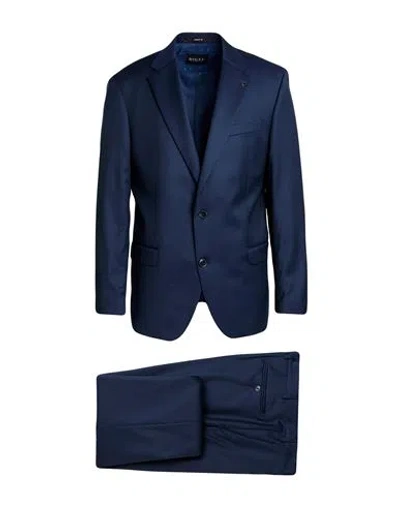 Digel Man Suit Navy Size 44 Virgin Wool, Elastane In Blue