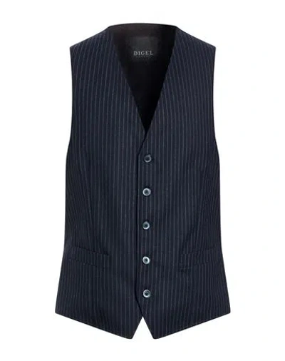 Digel Man Tailored Vest Midnight Blue Size 38 Virgin Wool, Elastane, Viscose, Acetate