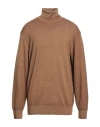 Digel Man Turtleneck Camel Size 48 Virgin Wool In Beige