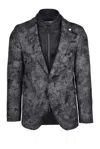 Digel Move Black/grey Acrylic Wool Polyester Jacket In Black