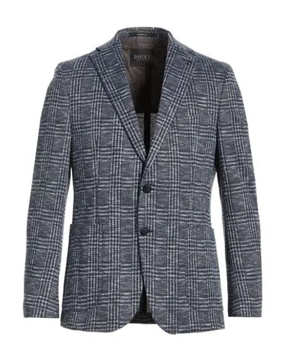 Digel Move Man Blazer Navy Size 44 Polyester, Cotton In Blue