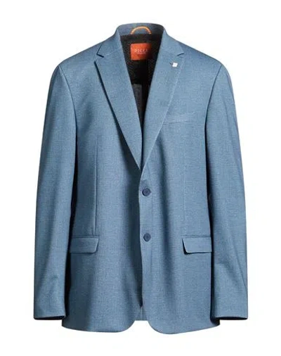 Digel Move Man Blazer Slate Blue Size 50 Polyester, Viscose, Elastane