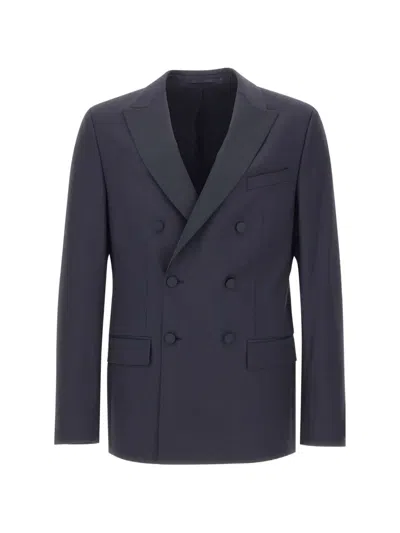 Digel Ragg Double-breasted Blazer In Blue