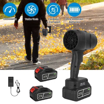 Digiitool 130000rpm Mini Cordless Leaf Blower Battery Operated Blower With 2x 3ah Batteries For Leaf Snow Dust In Black