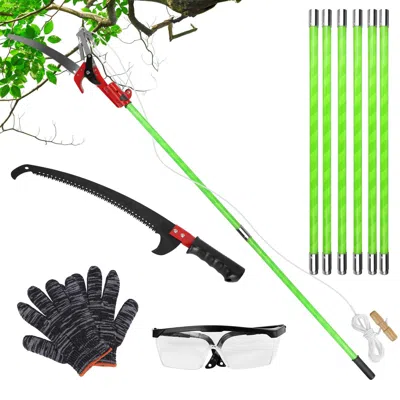 Digiitool 2 In 1 Extra Long Manual Pole Saw 8m Extendable Tree Pruner For High Branches With Pruner Scissors 2 In Multi