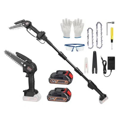 Digiitool 2-in-1 Cordless Pole Saw & Mini Chainsaw Electric Mini Chainsaw Length Adjustable Cordless Chain Saw In Black