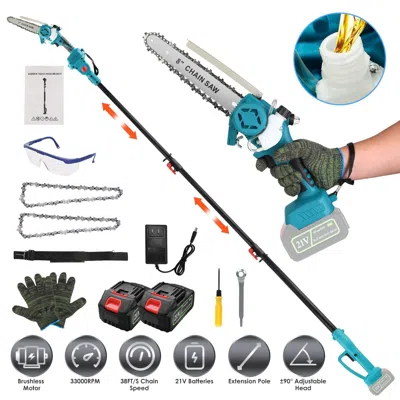 Digiitool 2-in-1 Cordless Pole Saw And Mini Chainsaw With Extension Pole 21v Battery 8' Electric Brushless Pol In Multi