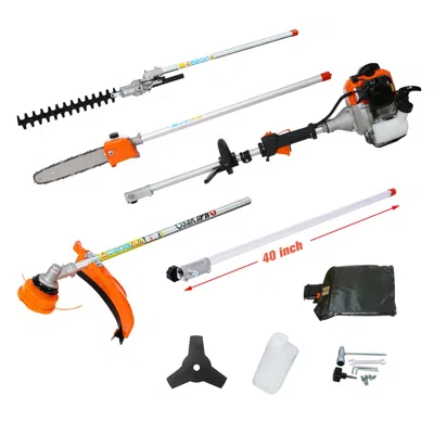 Digiitool 5 In 1 Multi-functional Trimming Tool, 56cc 2-cycle Garden Tool System With Gas Pole Saw, Hedge Trim