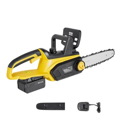 Digiitool Cordless Chainsaw, 20v 12-inch Brushless Chainsaw Battery Powered, 4.0ah Battery And Rapid Charger I In Yellow