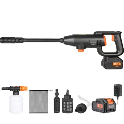 Digiitool Cordless Pressure Washer, 580-psi 1.1 Gpm Portable Power Cleaner, Handheld High-pressure Car Washer  In Black
