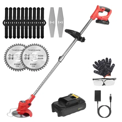 Digiitool Electric Cordless Grass Trimmer Rechargeable Lawn Mower Weed Cutter With Alloy Saw Blade 2 Alloy Bla In Multi