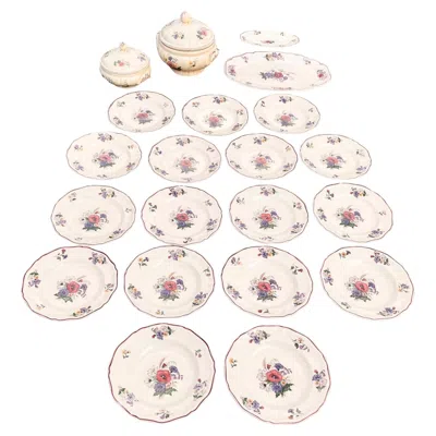 Pre-owned Digoin & Sarreguemines French Provincial Faience Dinnerware Set, 21 Pieces, Agreste Pattern In Sand