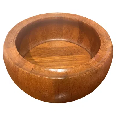 Pre-owned Digsmed Teak Fruit Bowl By , Mid-century Modern, 30 Cm Diameter In Brown