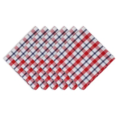 Dii American Plaid Napkin (set Of 6) In Red