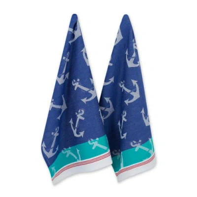 Dii Anchors Away Jacquard Dishtowel Set/2