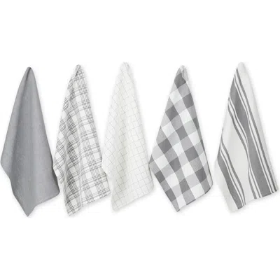 Dii Asst Everyday Dishtowel Set/5 In Gray
