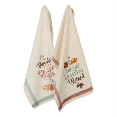 Dii Asst Grateful Fall Printed Dishtowel Set/2