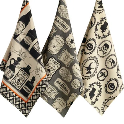 Dii Asst Hocus Pocus Printed Dishtowel Set/3