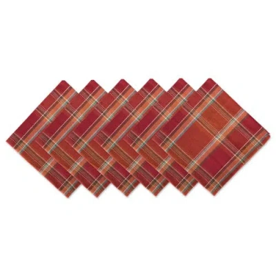 Dii Autumn Spice Plaid Napkin Set/6