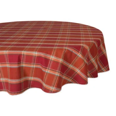 Dii Autumn Spice Plaid Tablecloth 70 Round In Multi
