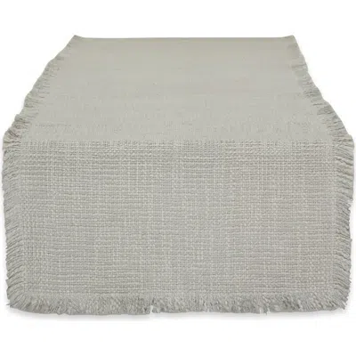 Dii Basket Fringe Table Runner 14.5x72" In Light Rain