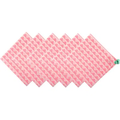 Dii Bermuda Triangles Napkin Set/6 In Bermuda Pink