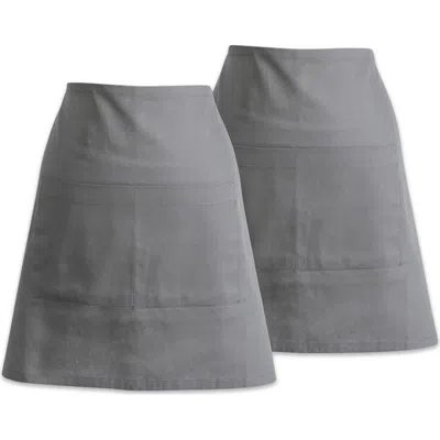 Dii Bistro Solid Waist Apron Set/2 Gray In Grey