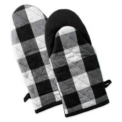 Dii Black Buffalo Check Oven Mitt Set/2