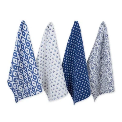 Dii Blue Market Assorted Dishtowel Set/4